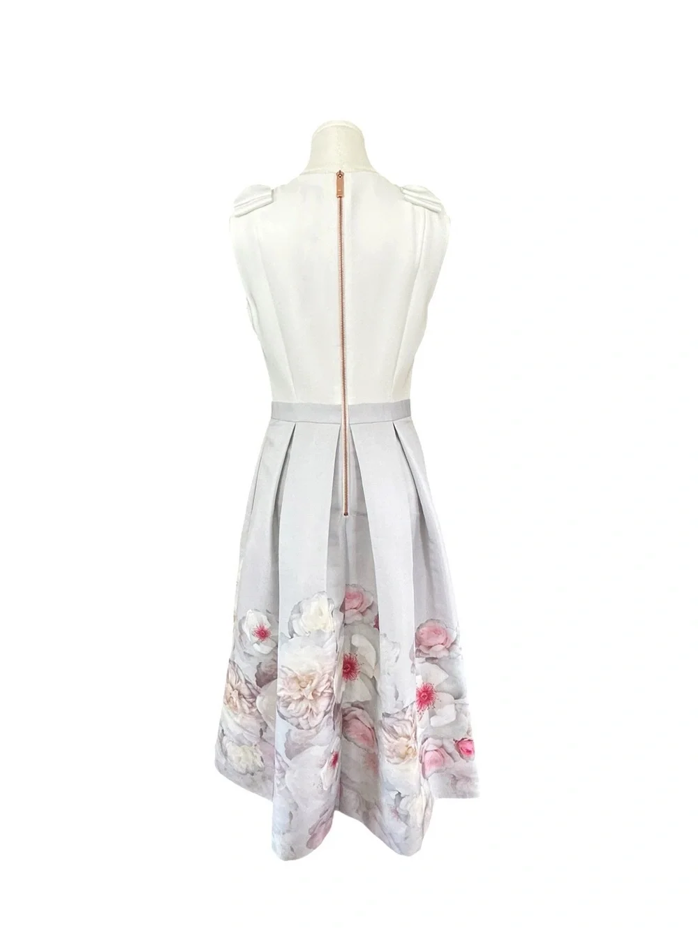 💐 NWT Ted Baker Chelsea Bow Shoulder Floral Midi Dress | Size 2 (US 4- 6) - Picture 2 of 12